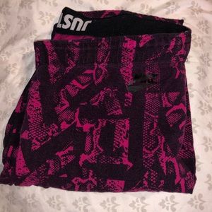 Nike pink and black full length leggings